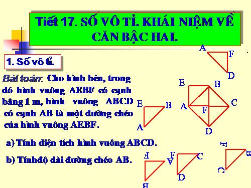 Chương I. §11. Số vô tỉ. Khái niệm về căn bậc hai