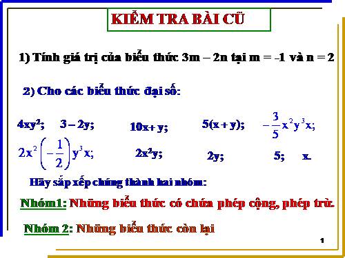 Chương IV. §3. Đơn thức