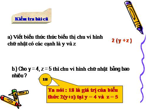 Chương IV. §2. Giá trị của một biểu thức đại số