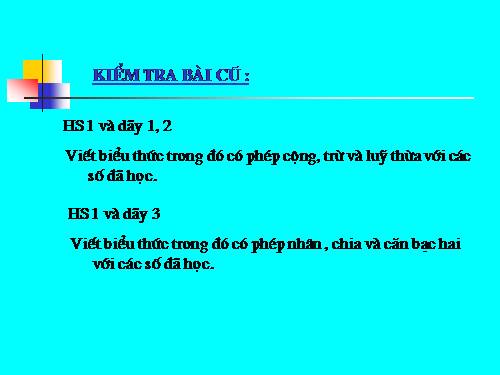 Chương IV. §1. Khái niệm về biểu thức đại số