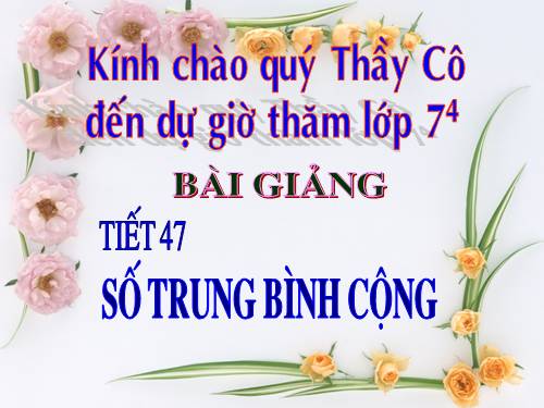 Chương III. §4. Số trung bình cộng