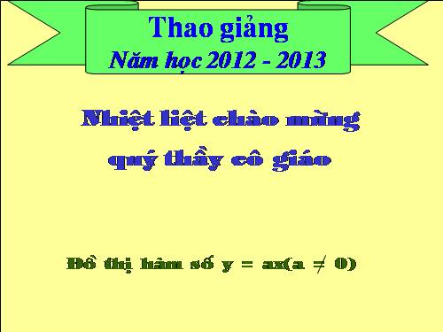 Chương II. §7. Đồ thị của hàm số y = ax (a ≠ 0)