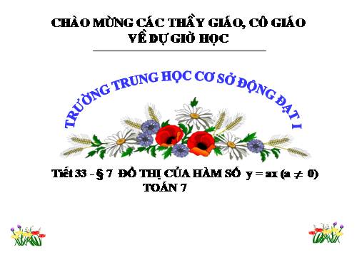 Chương II. §7. Đồ thị của hàm số y = ax (a ≠ 0)