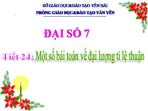 Chương II. §2. Một số bài toán về đại lượng tỉ lệ thuận