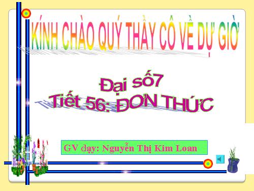 Chương IV. §3. Đơn thức