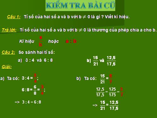 Chương I. §7. Tỉ lệ thức