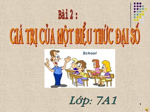 Chương IV. §2. Giá trị của một biểu thức đại số