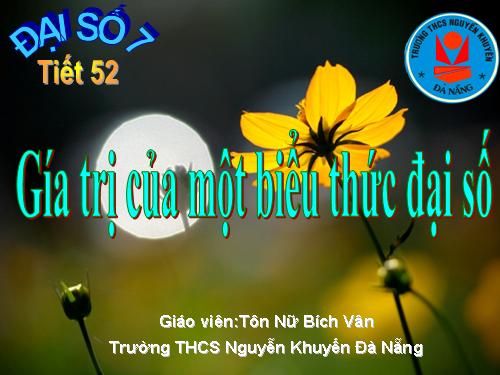 Chương IV. §2. Giá trị của một biểu thức đại số