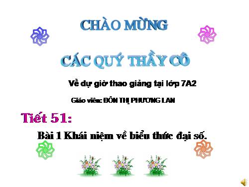 Chương IV. §1. Khái niệm về biểu thức đại số