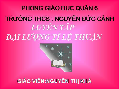 Chương II. §1. Đại lượng tỉ lệ thuận