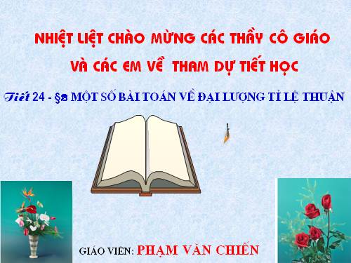 Chương II. §2. Một số bài toán về đại lượng tỉ lệ thuận