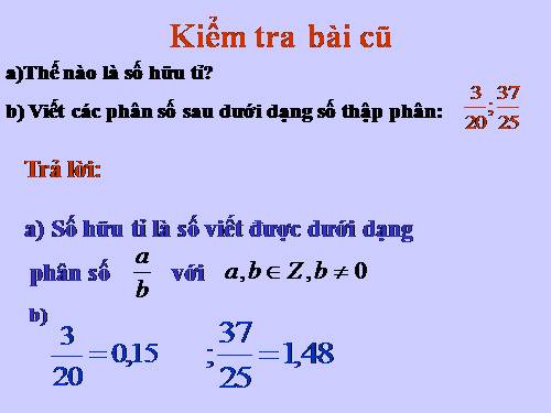 Chương I. §9. Số thập phân hữu hạn. Số thập phân vô hạn tuần hoàn