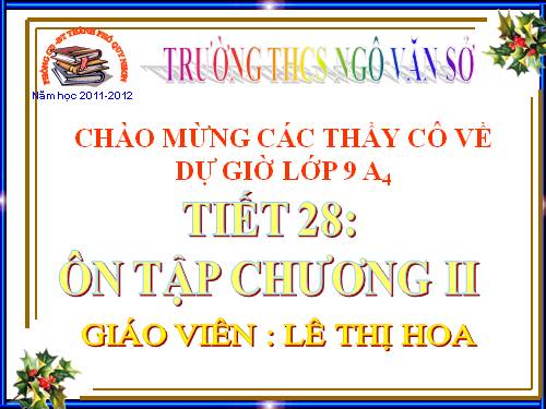 Ôn tập Chương II. Hàm số và đồ thị