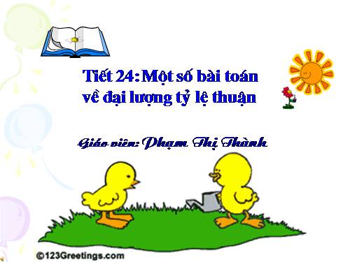 Chương II. §2. Một số bài toán về đại lượng tỉ lệ thuận