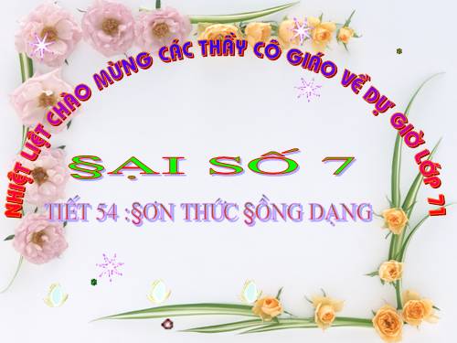 Chương IV. §4. Đơn thức đồng dạng