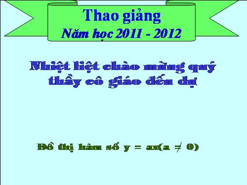 Chương II. §7. Đồ thị của hàm số y = ax (a ≠ 0)