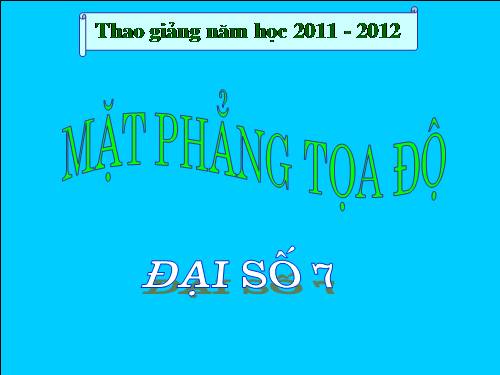 Chương II. §6. Mặt phẳng toạ độ