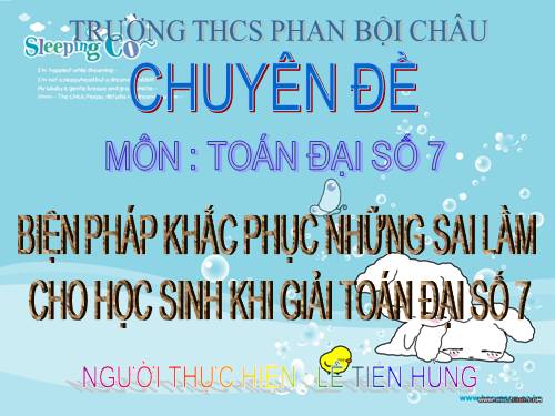 Chuyên đề toán ĐS 7