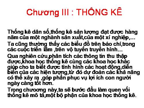 Chương III. §1. Thu thập số liệu thống kê, tần số