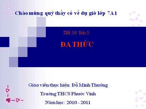 Chương IV. §5. Đa thức