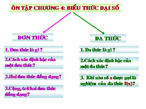 Ôn tập Chương IV. Biểu thức đại số