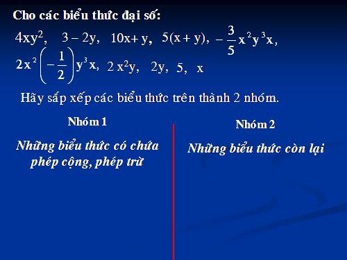 Chương IV. §3. Đơn thức