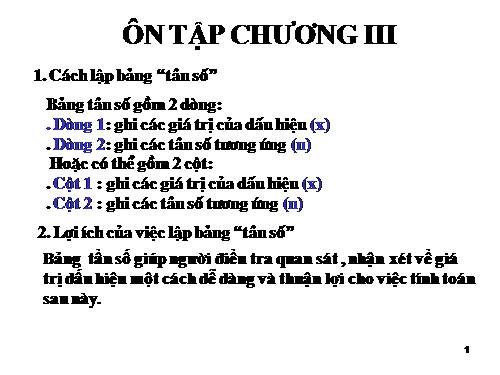 Ôn tập Chương III. Thống kê