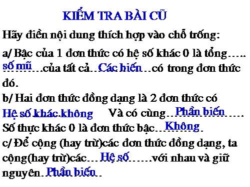 Chương IV. §5. Đa thức