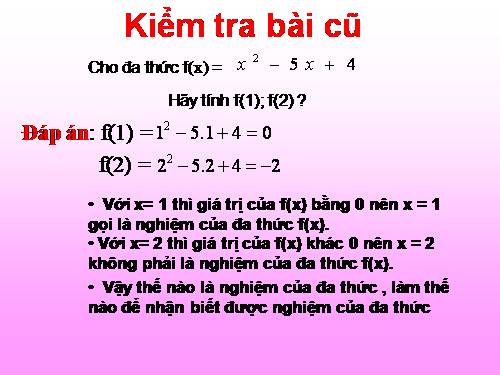 Chương IV. §9. Nghiệm của đa thức một biến