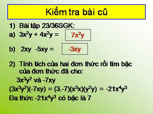 Chương IV. §5. Đa thức