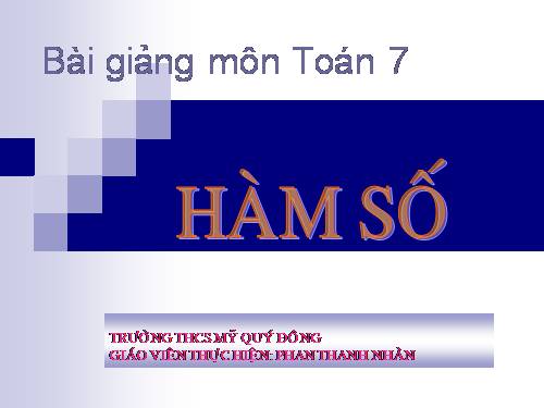 Chương II. §5. Hàm số