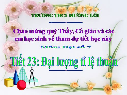 Chương II. §1. Đại lượng tỉ lệ thuận