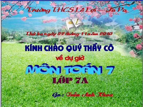 Chương II. §1. Đại lượng tỉ lệ thuận