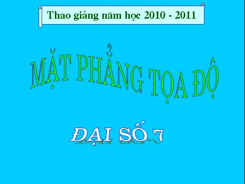 Chương II. §6. Mặt phẳng toạ độ