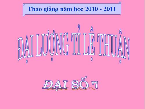 Chương II. §1. Đại lượng tỉ lệ thuận