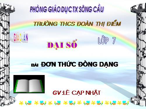 Chương IV. §4. Đơn thức đồng dạng