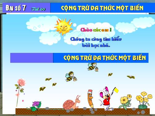 Chương IV. §8. Cộng, trừ đa thức một biến