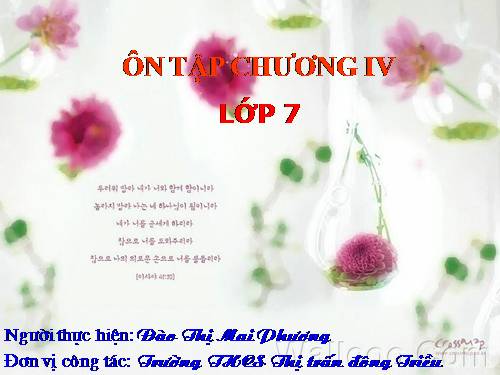 Ôn tập Chương IV. Biểu thức đại số