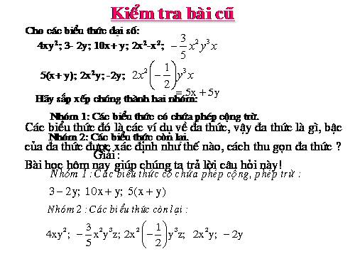 Chương IV. §5. Đa thức