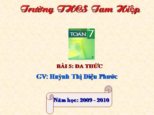 Chương IV. §5. Đa thức