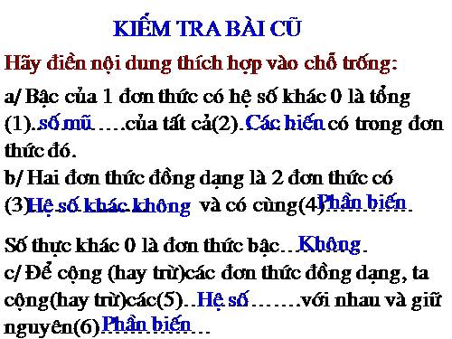 Các bài Luyện tập