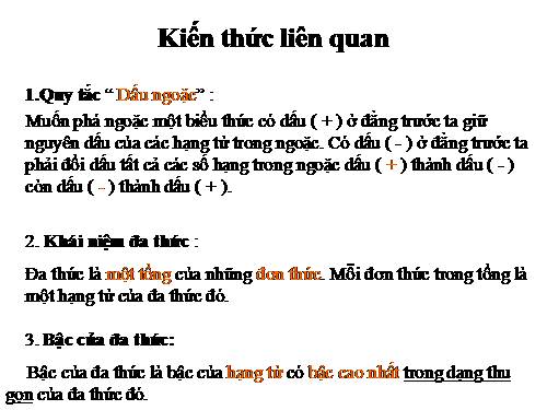 Chương IV. §6. Cộng, trừ đa thức