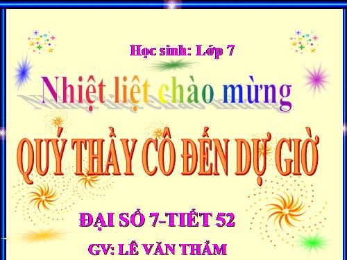 Chương IV. §2. Giá trị của một biểu thức đại số