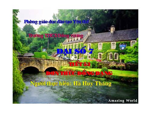 Chương IV. §4. Đơn thức đồng dạng