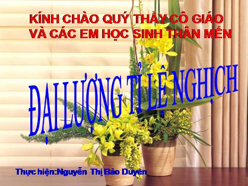 Chương II. §3. Đại lượng tỉ lệ nghịch