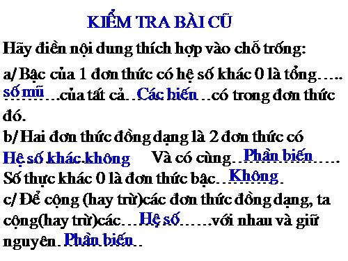 Chương IV. §5. Đa thức