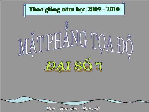 Chương II. §6. Mặt phẳng toạ độ