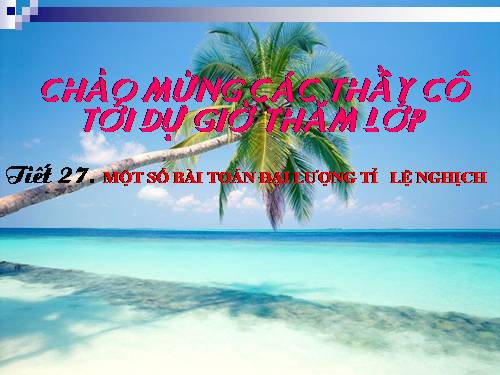 Chương II. §4. Một số bài toán về đại lượng tỉ lệ nghịch