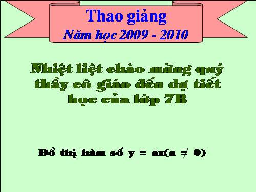 Chương II. §7. Đồ thị của hàm số y = ax (a ≠ 0)