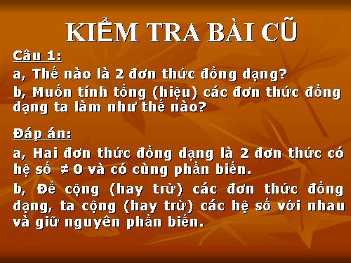 Các bài Luyện tập